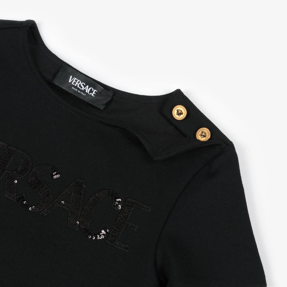 Versace-Girls Elegant Black Knit Dress | Childrensalon Outlet