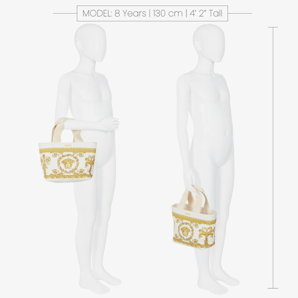Versace-Girls Elegant Ivory Canvas Handbag | Childrensalon Outlet