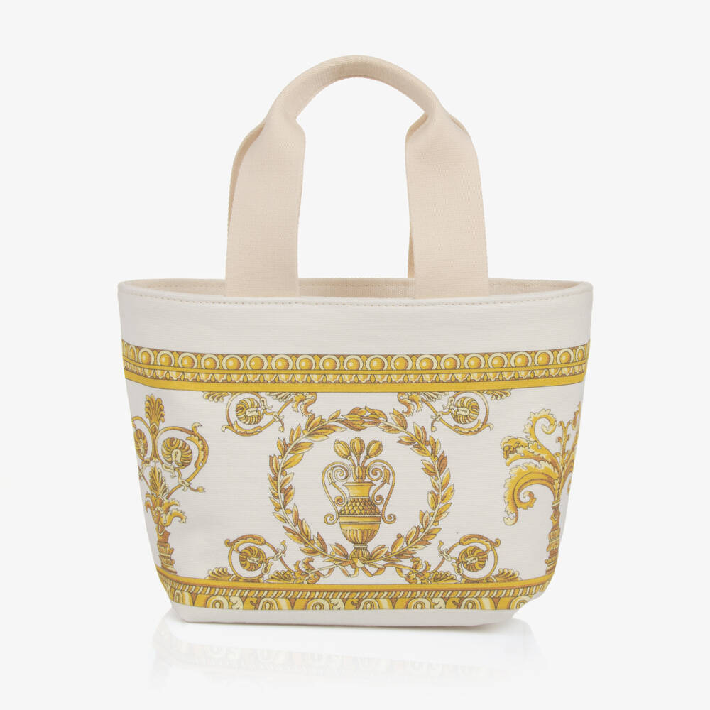 Versace-Girls Elegant Ivory Canvas Handbag | Childrensalon Outlet