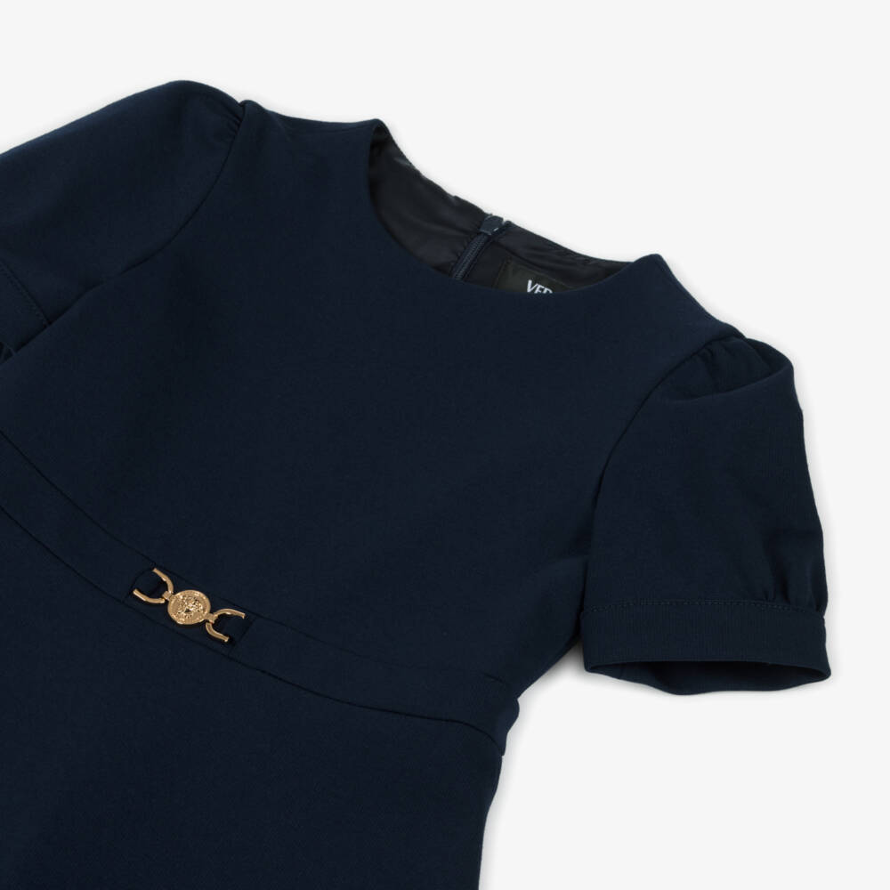 Versace-Girls Elegant Navy A-Line Dress | Childrensalon Outlet