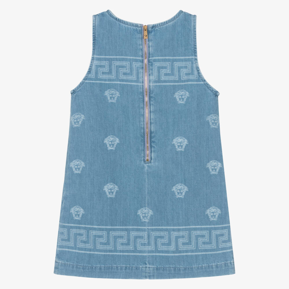 Versace-Girls Elegant Sleeveless Denim Dress | Childrensalon Outlet