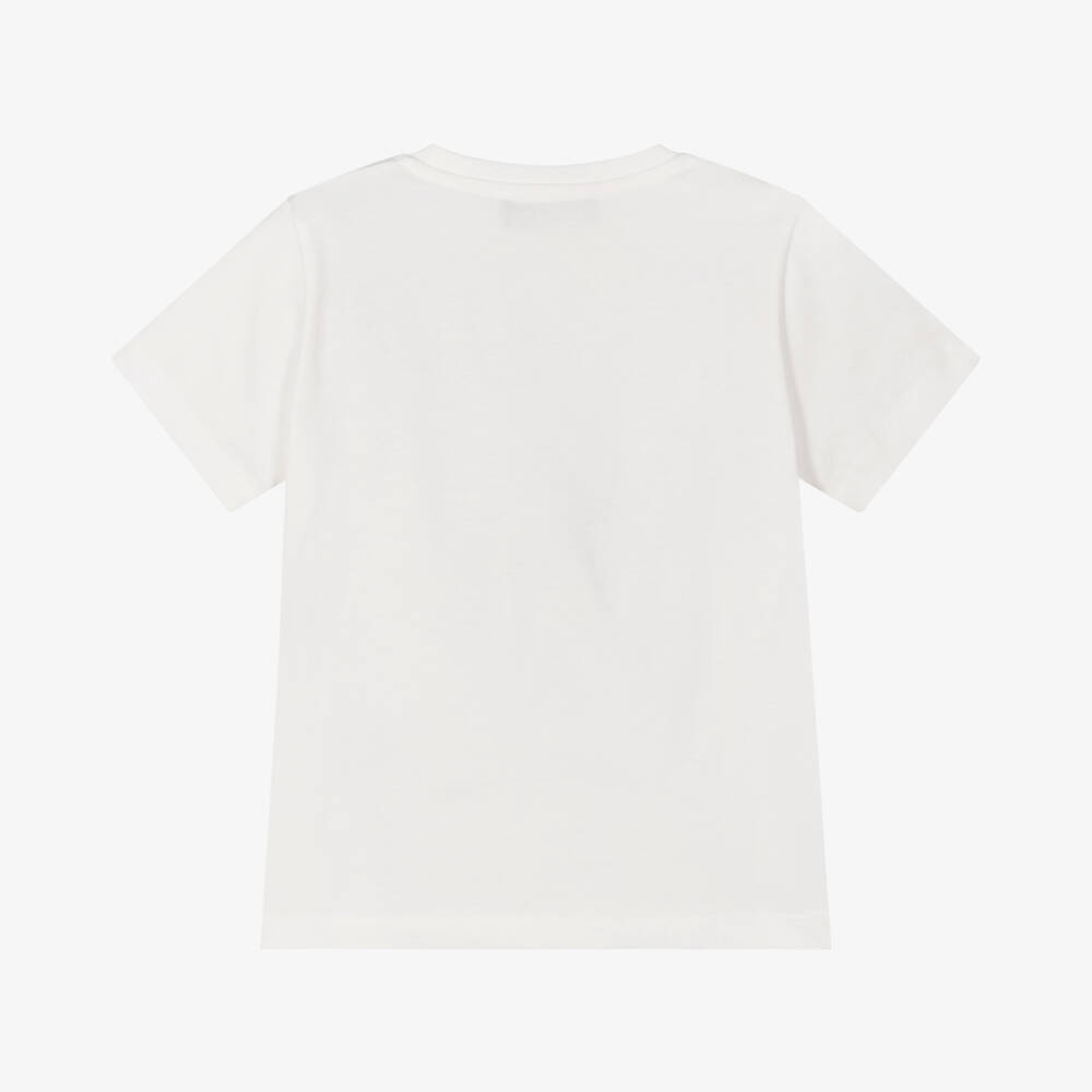 Versace-Girls Elegant White Cartouche Tee | Childrensalon Outlet