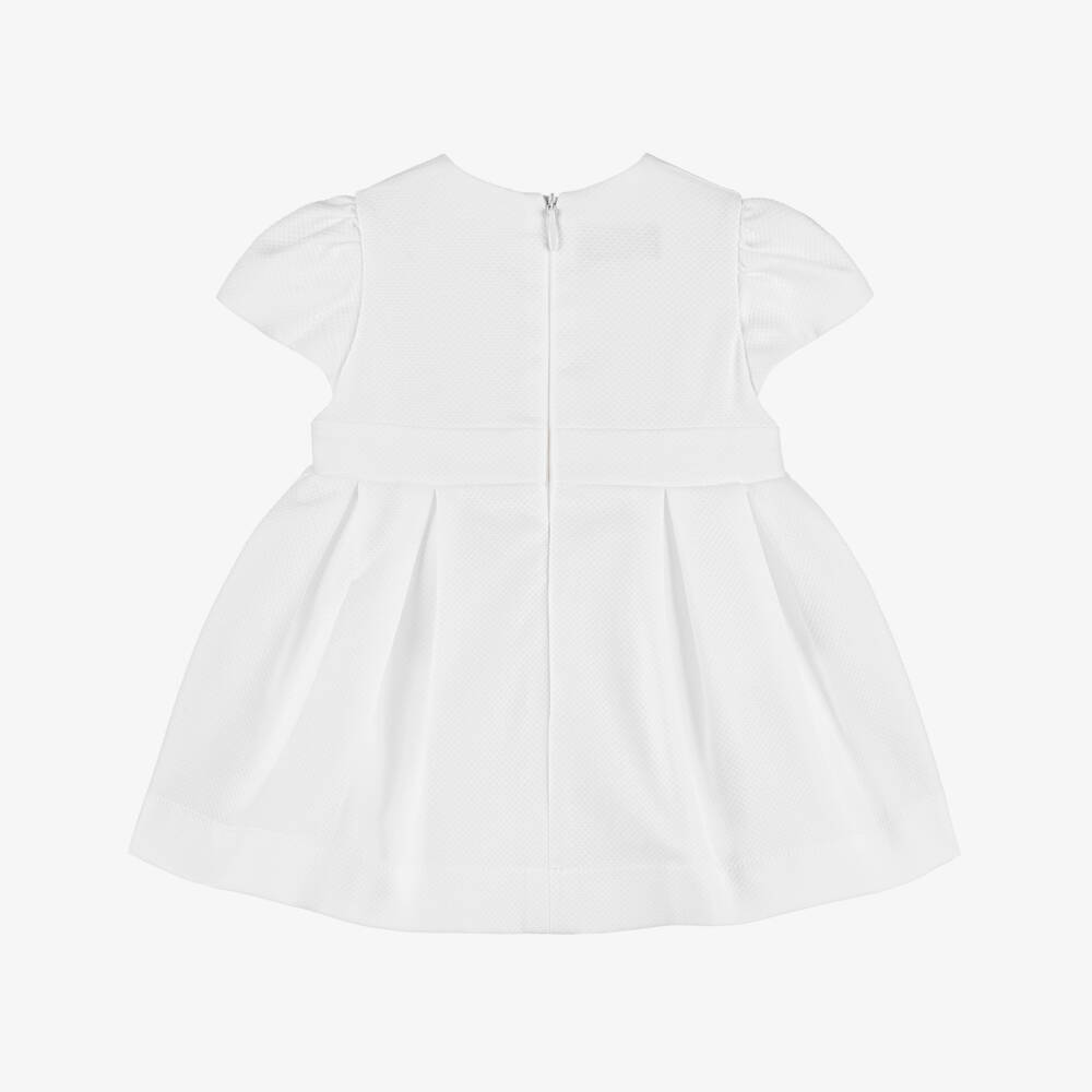 Versace-Girls' Elegant White Waffle Dress | Childrensalon Outlet