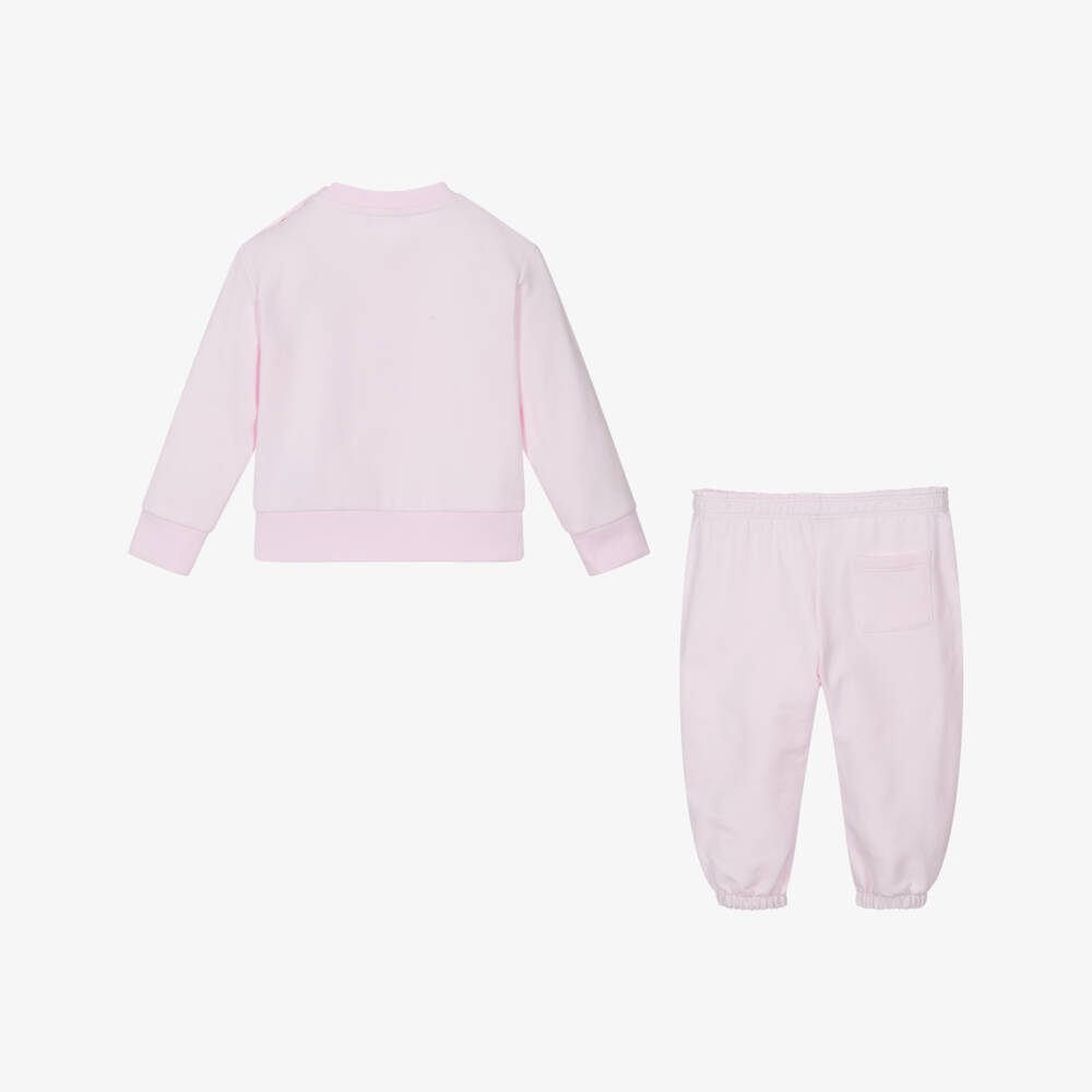 Versace-Girls Embroidered Pink Jersey Set | Childrensalon Outlet