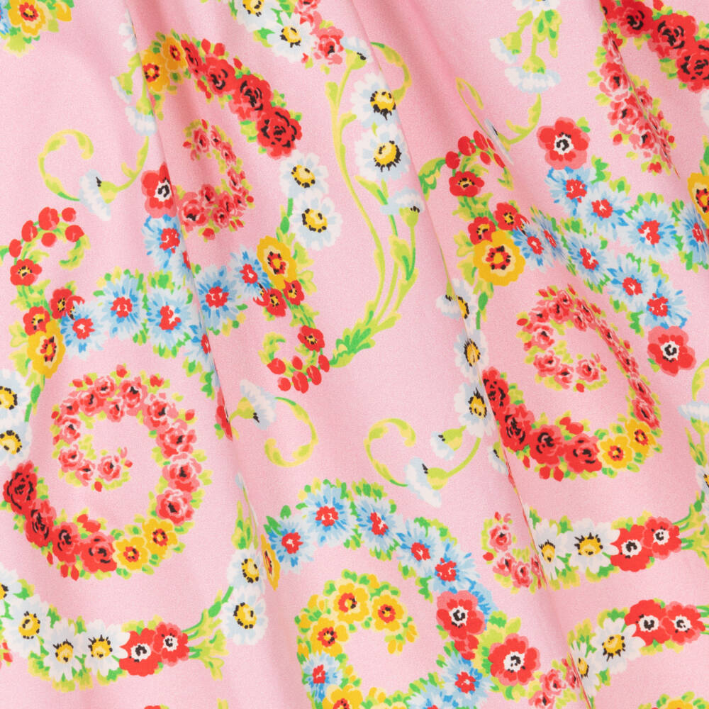 Versace-Girls Floral Pink & White Dress | Childrensalon Outlet