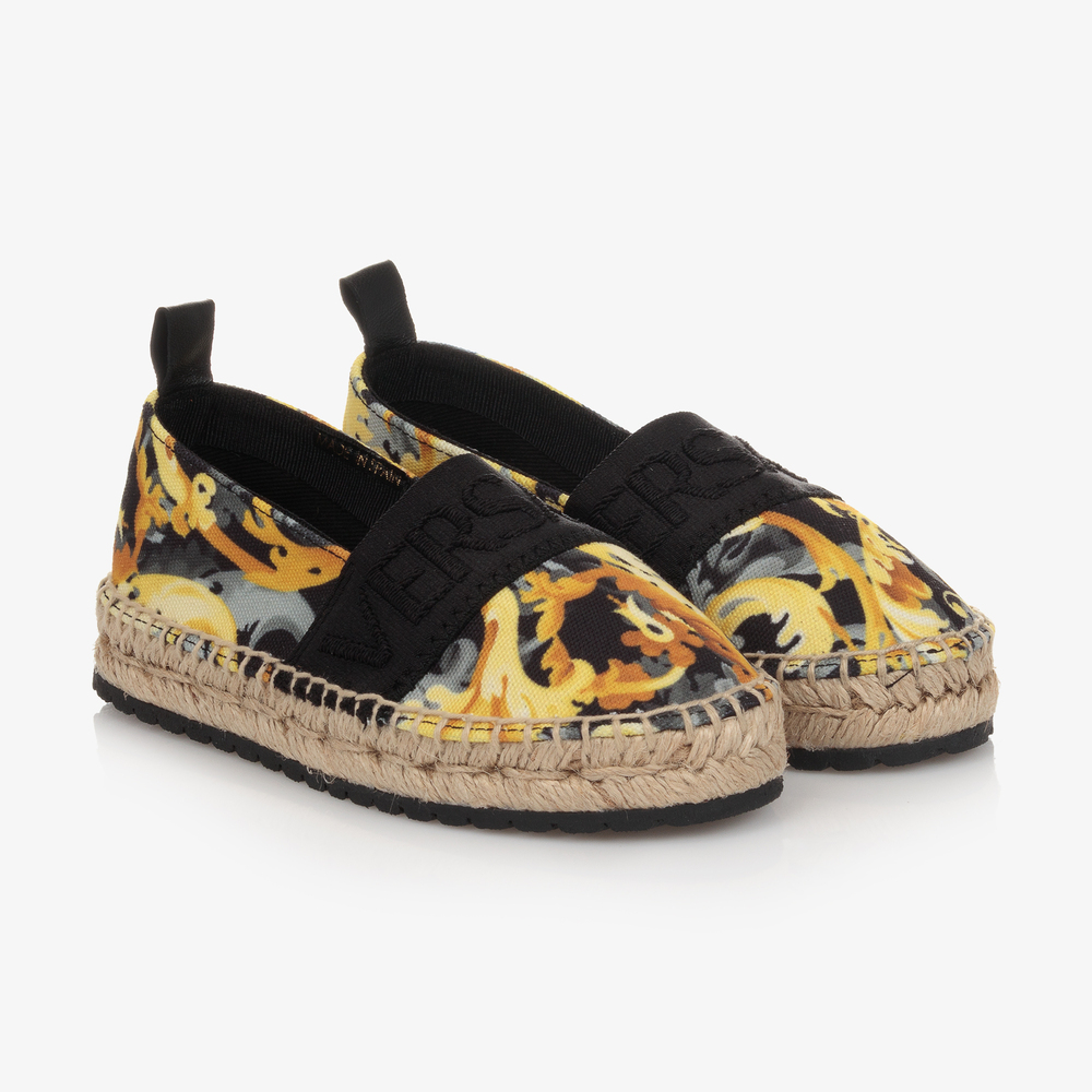 Versace-Girls Gold Baroque Espadrilles | Childrensalon Outlet