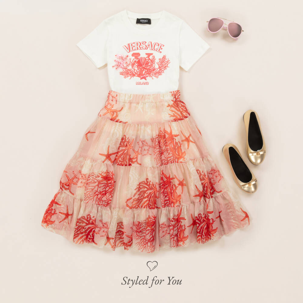 Versace-Золотистые туфли-лодочки Medusa из кожи для девочек | Childrensalon Outlet