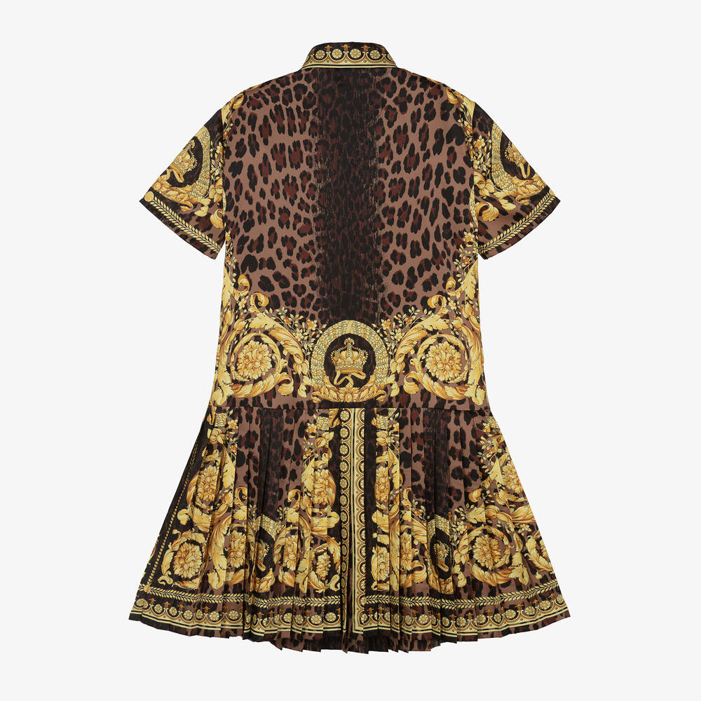 Versace-Girls Gold Wild Barocco Dress  | Childrensalon Outlet