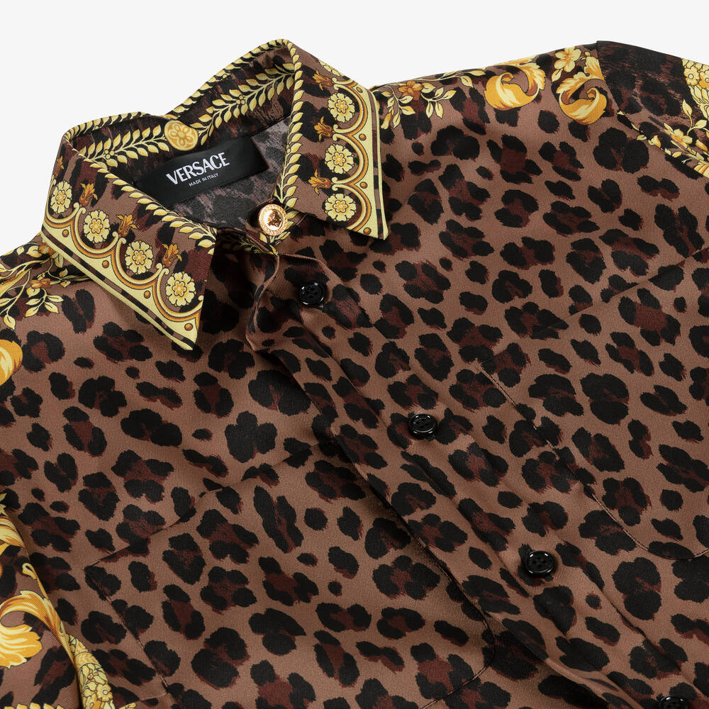 Versace-Girls Gold Wild Barocco Dress  | Childrensalon Outlet