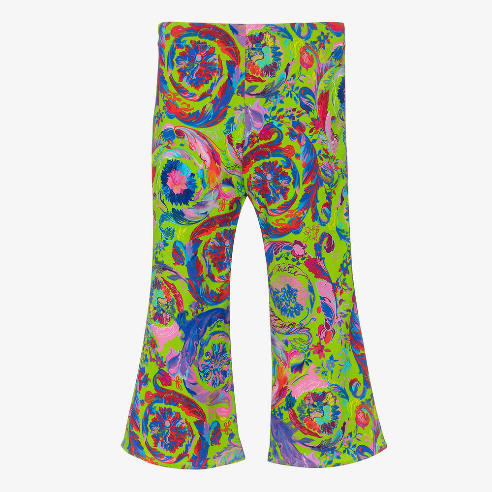 Versace-Girls Green Barocco Flares  | Childrensalon Outlet