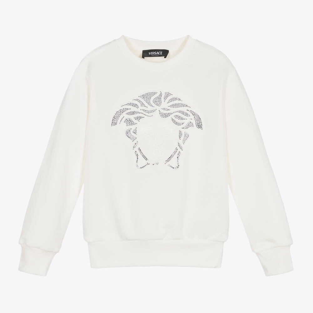 Versace-Girls Ivory Cotton Sweatshirt | Childrensalon Outlet