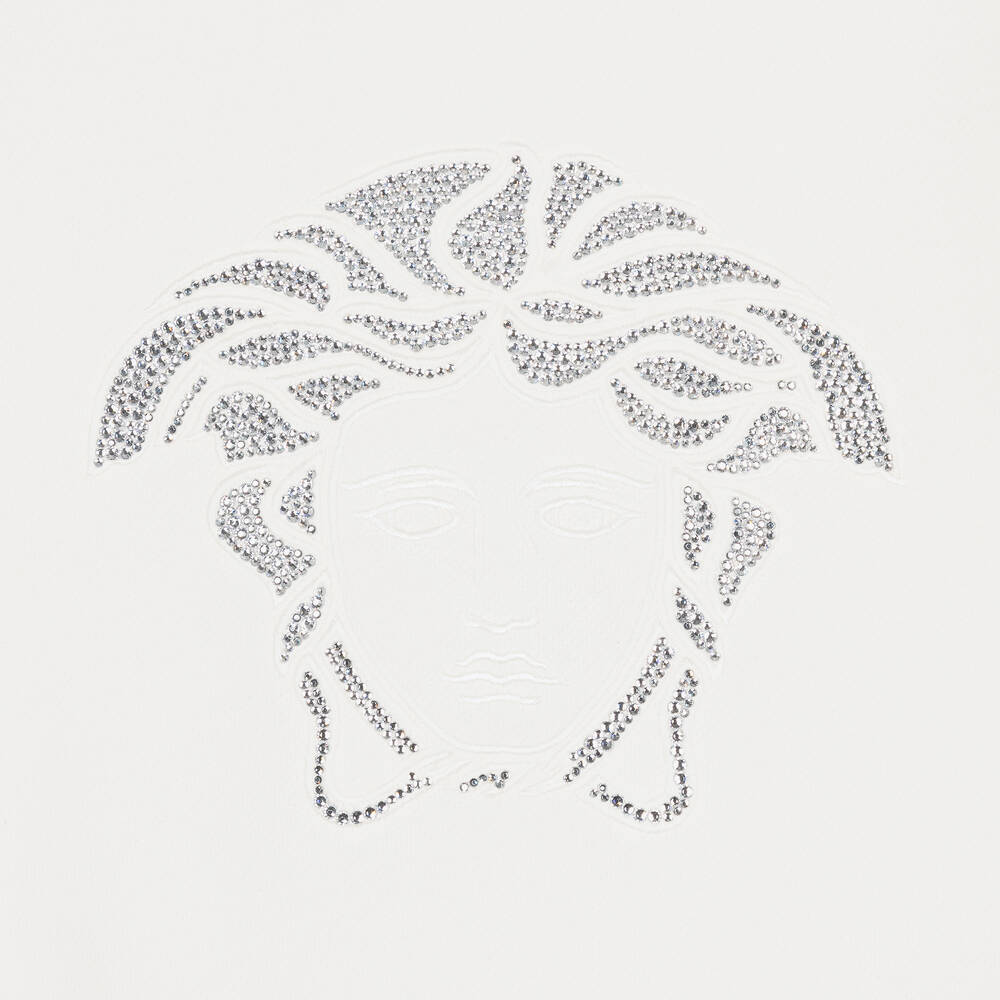 Versace-سويتشيرت قطن لون عاجي للبنات | Childrensalon Outlet