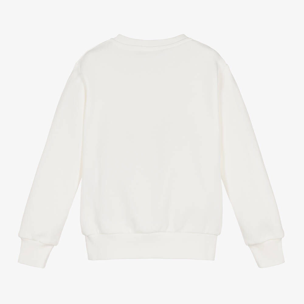 Versace-سويتشيرت قطن لون عاجي للبنات | Childrensalon Outlet