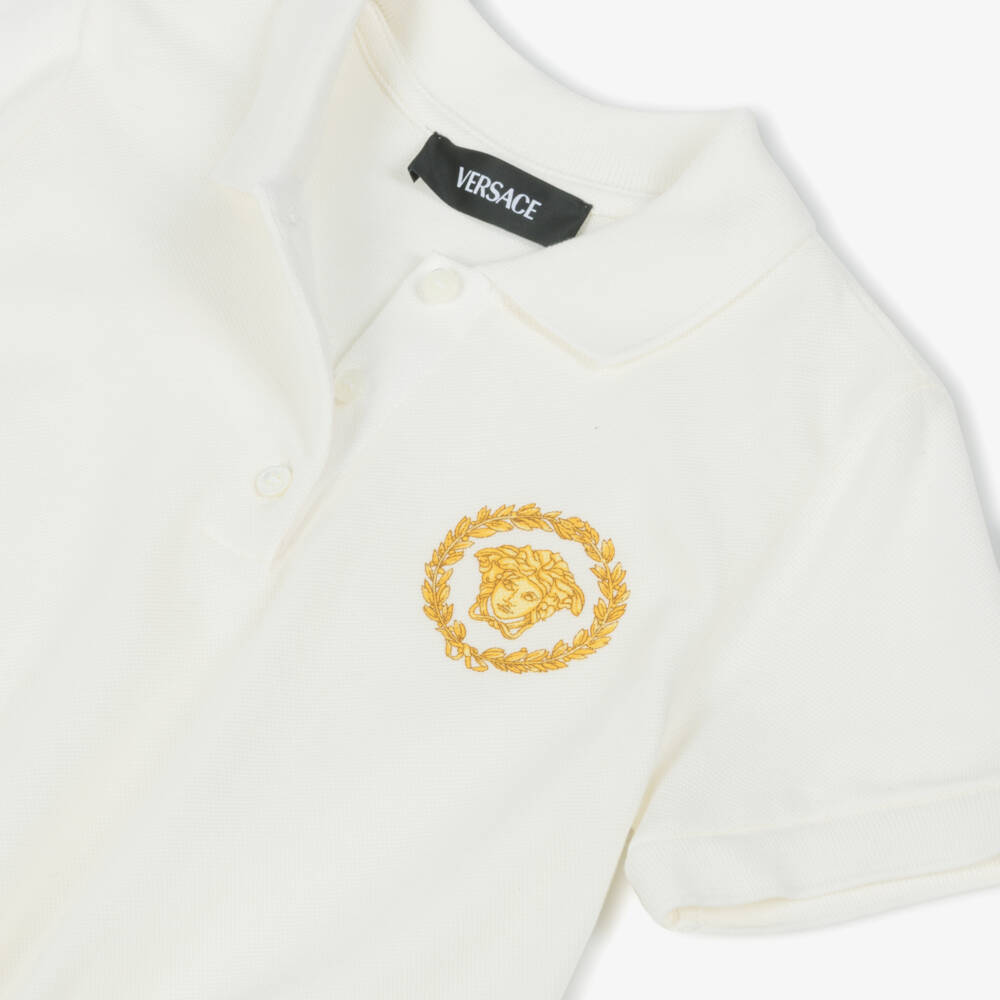 Versace-Кремовое хлопковое теннисное платье для девочек | Childrensalon Outlet