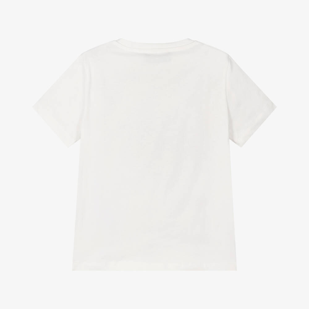 Versace-Girls Ivory Emblem Print Tee | Childrensalon Outlet