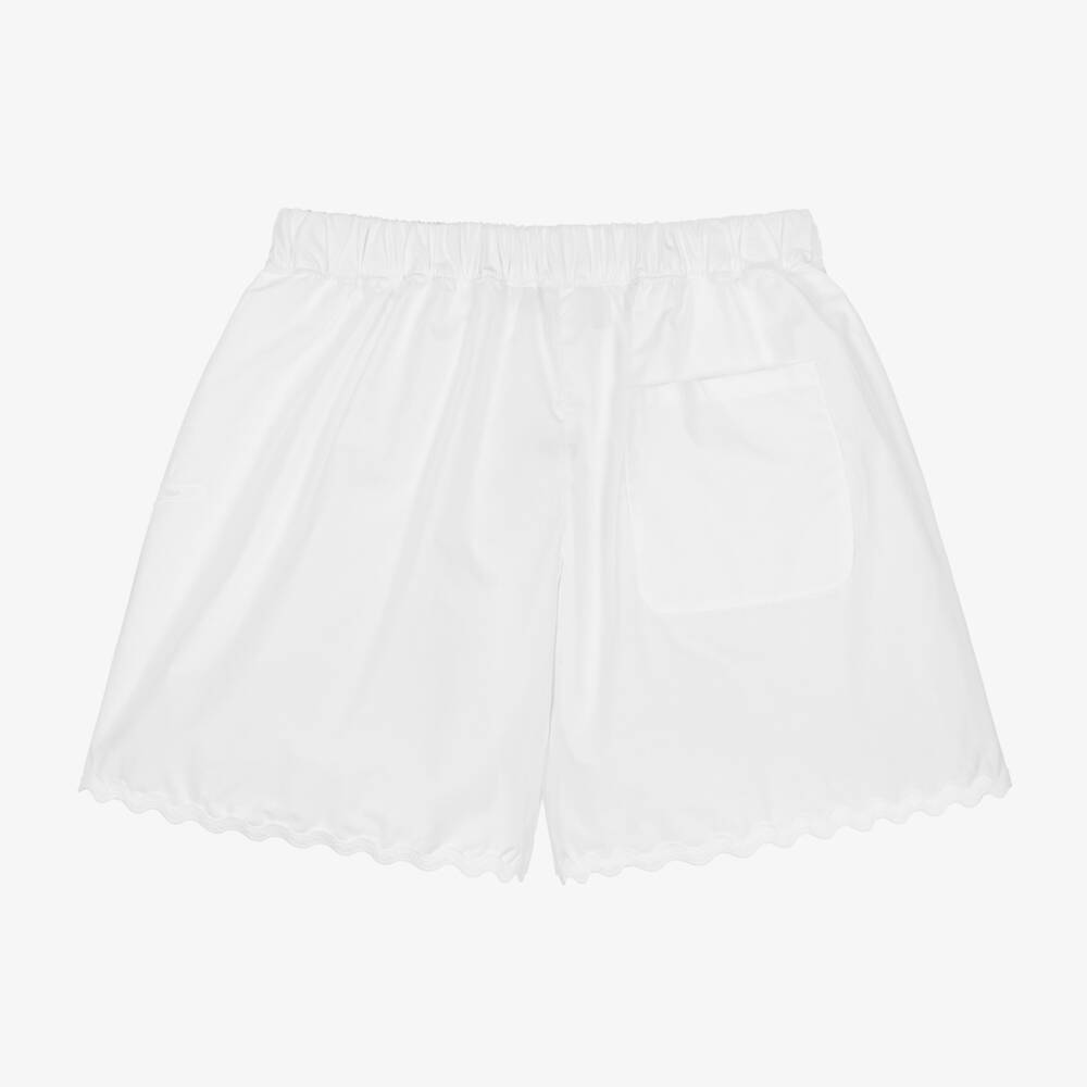 Versace-شورت نجمة البحر قطن لون أبيض للبنات | Childrensalon Outlet