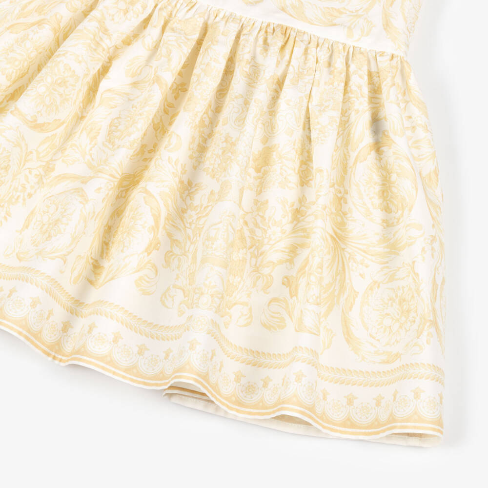 Versace-Золотая юбка из поплина с узором Barocco для девочек | Childrensalon Outlet