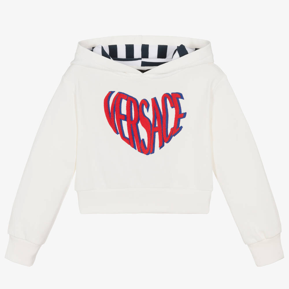 Versace white hoodie cheap