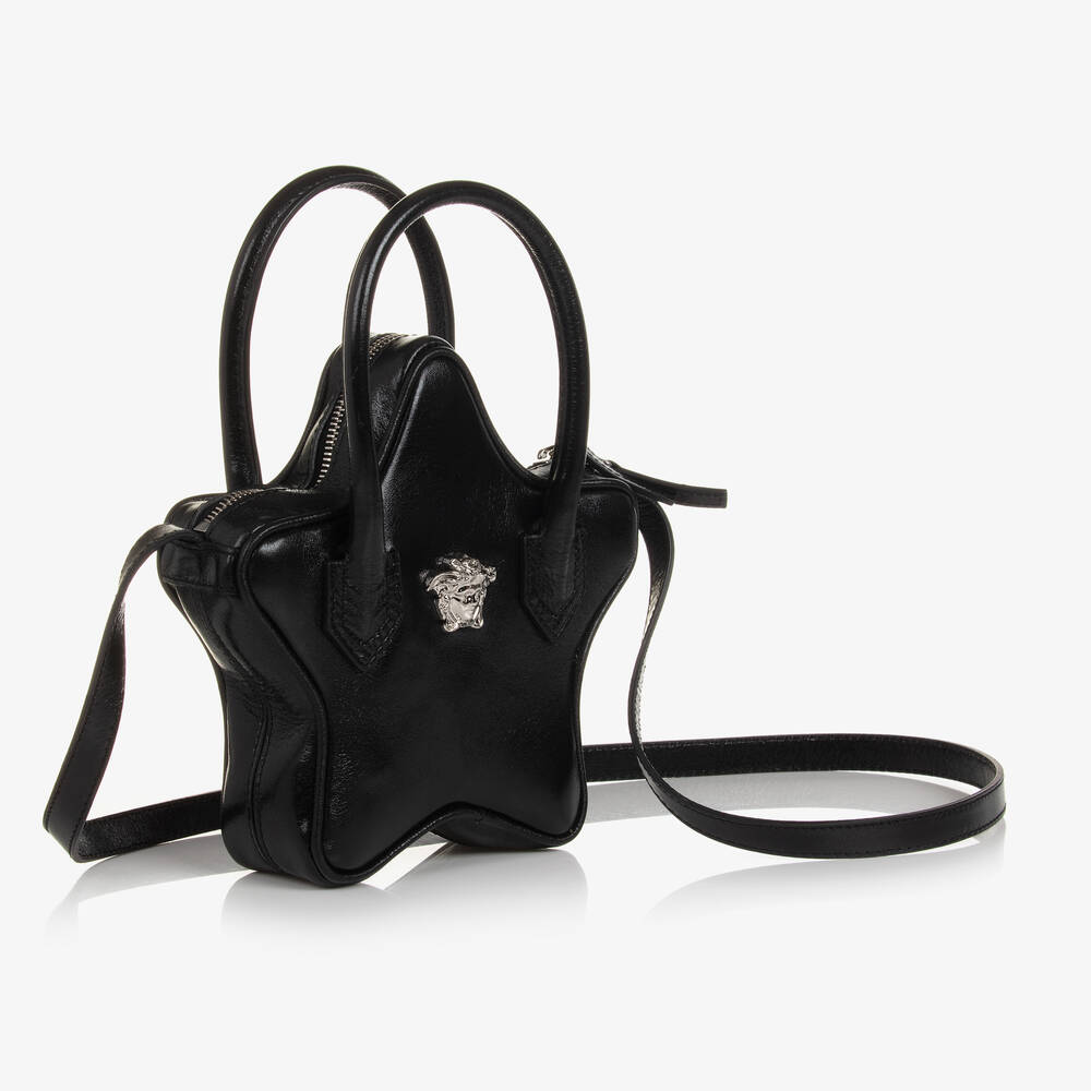 Versace-Черная кожаная сумка в форме звезды (19см) | Childrensalon Outlet