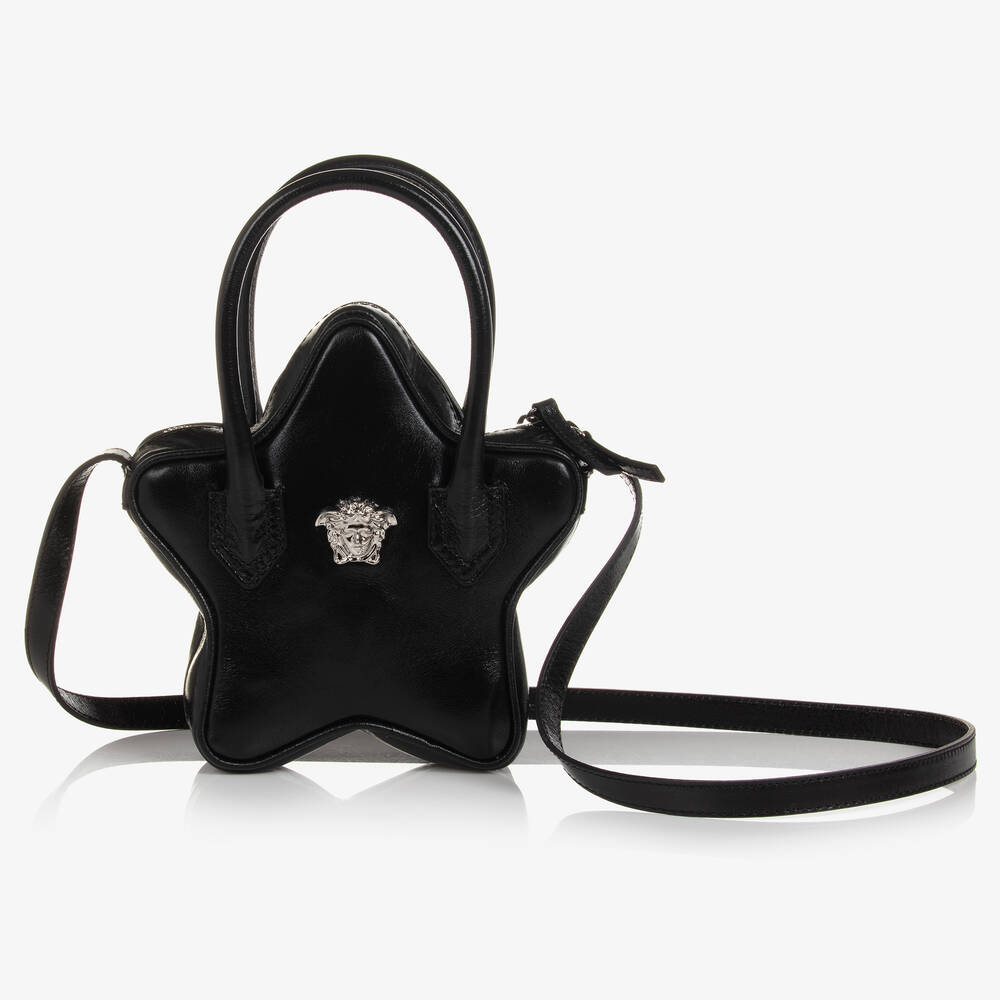 Versace - Sac noir en cuir La Medusa (19 cm) | Childrensalon