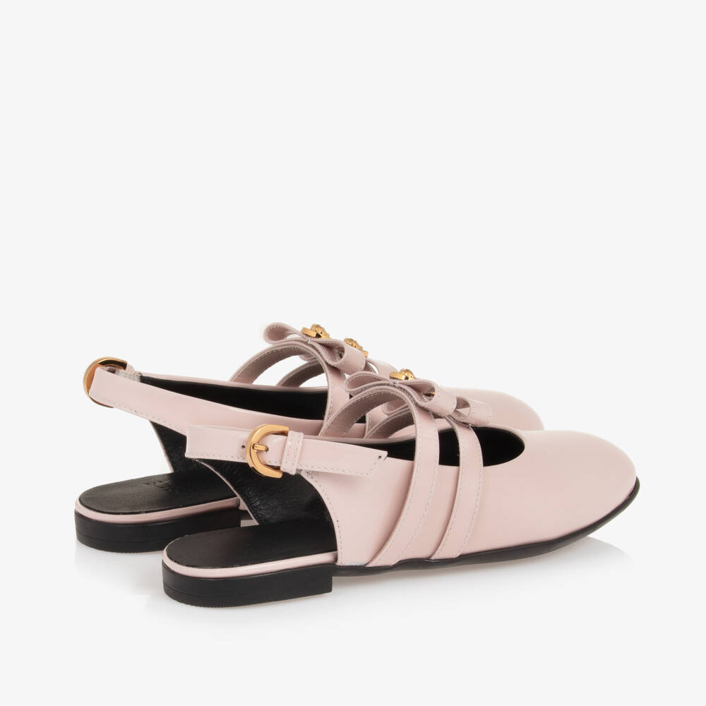 Versace-Розовые туфли-лодочки Medusa из лакированной кожи | Childrensalon Outlet