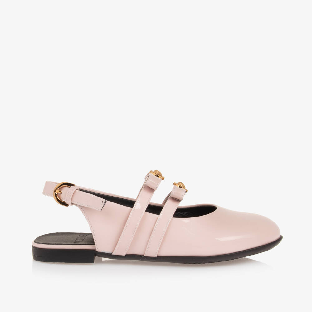 Versace-Розовые туфли-лодочки Medusa из лакированной кожи | Childrensalon Outlet