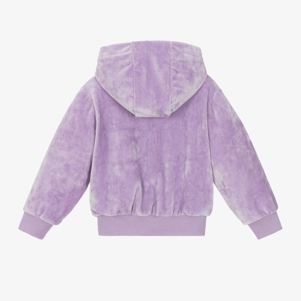 Versace-Girls Lilac Velour Hoodie Top | Childrensalon Outlet
