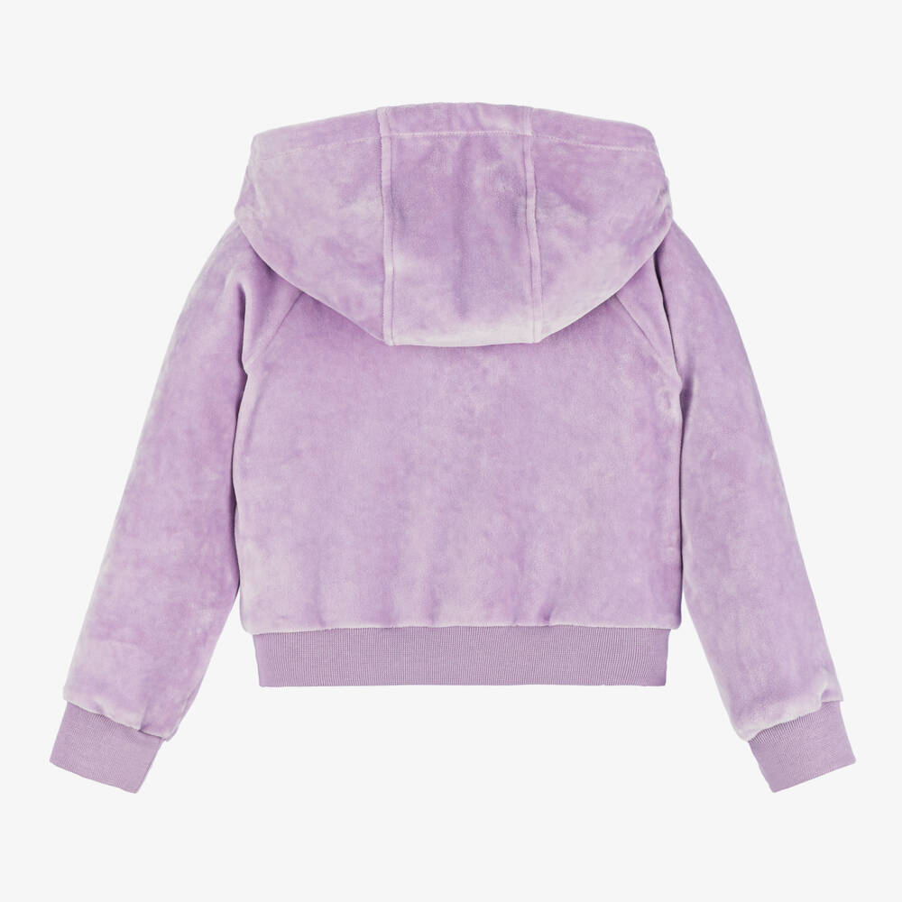 Versace-Girls Lilac Velvet Hoodie | Childrensalon Outlet