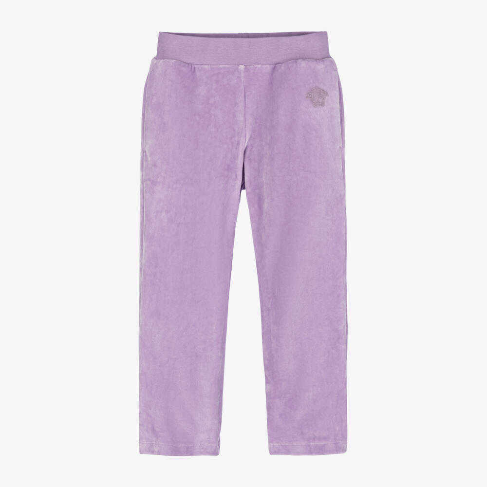 Versace-Сиреневые велюровые джоггеры для девочек | Childrensalon Outlet