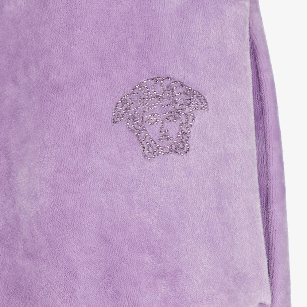 Versace-Girls Lilac Velvet Trousers | Childrensalon Outlet