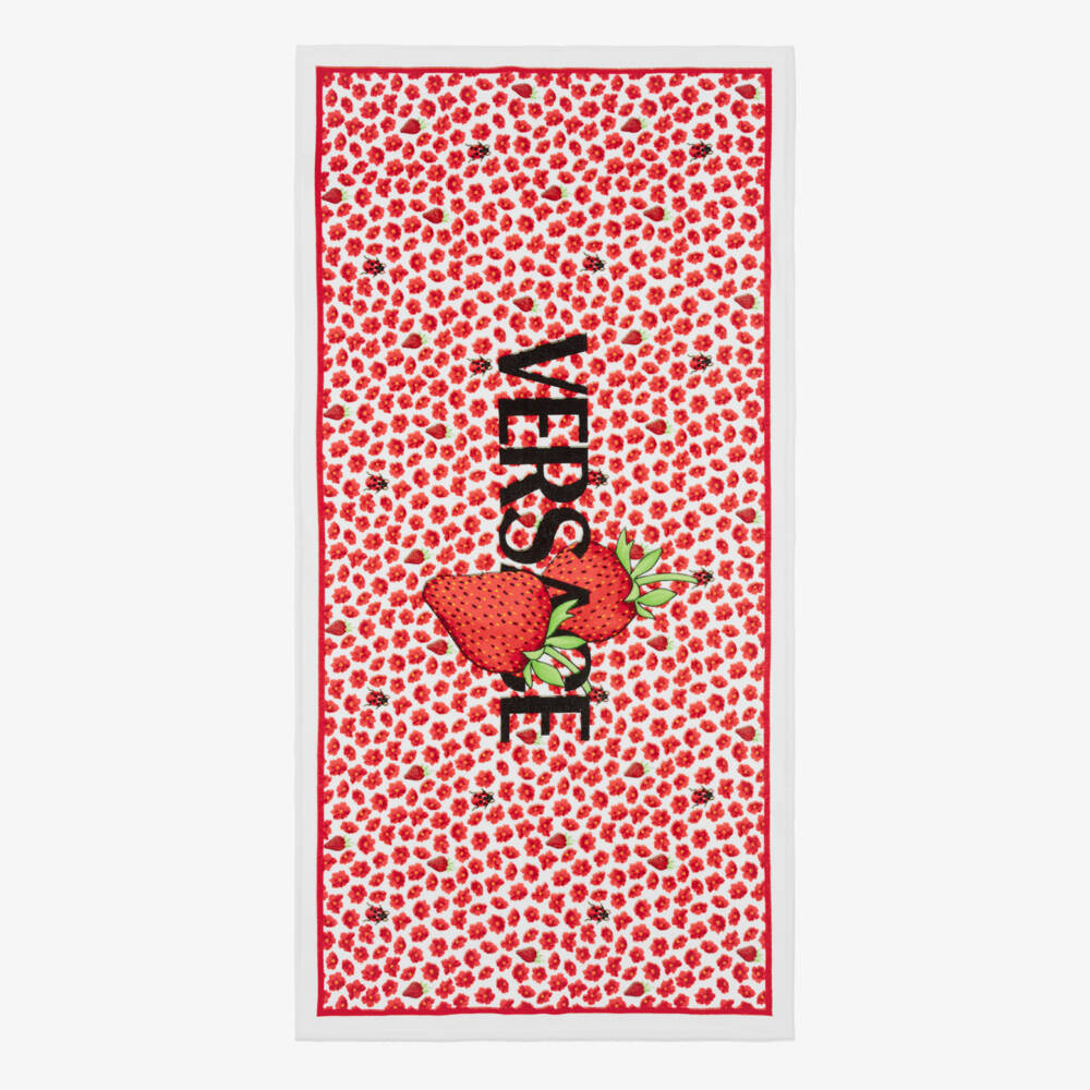 Versace-Girls Lush Berry Blossom Cotton Towel | Childrensalon Outlet