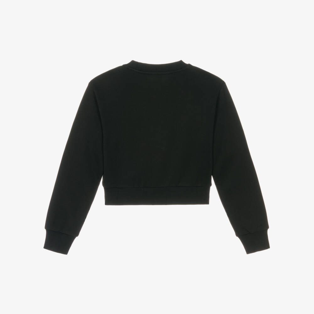 Versace-بلوفر فاخر أسود مزين بمدوسا للبنات | Childrensalon Outlet