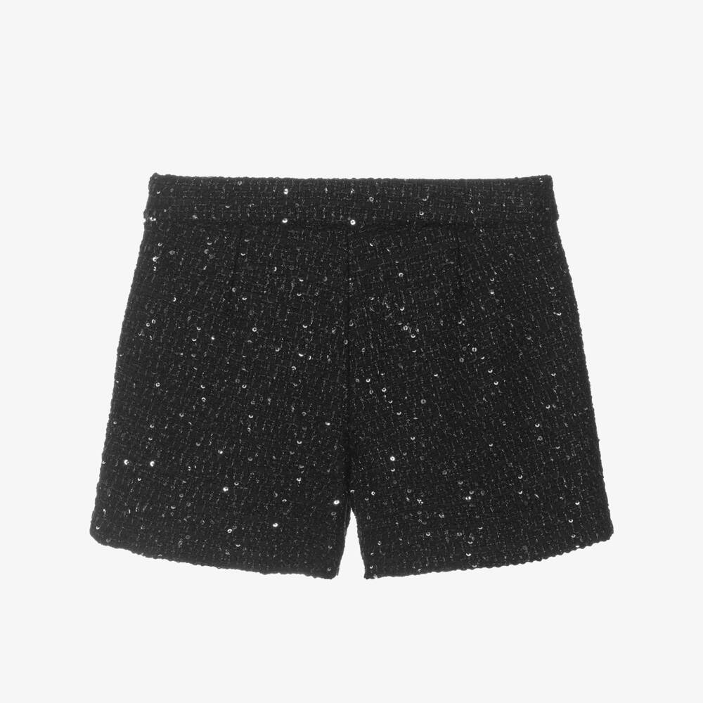 Versace-Роскошные черные твидовые шорты с блеском для девочек | Childrensalon Outlet