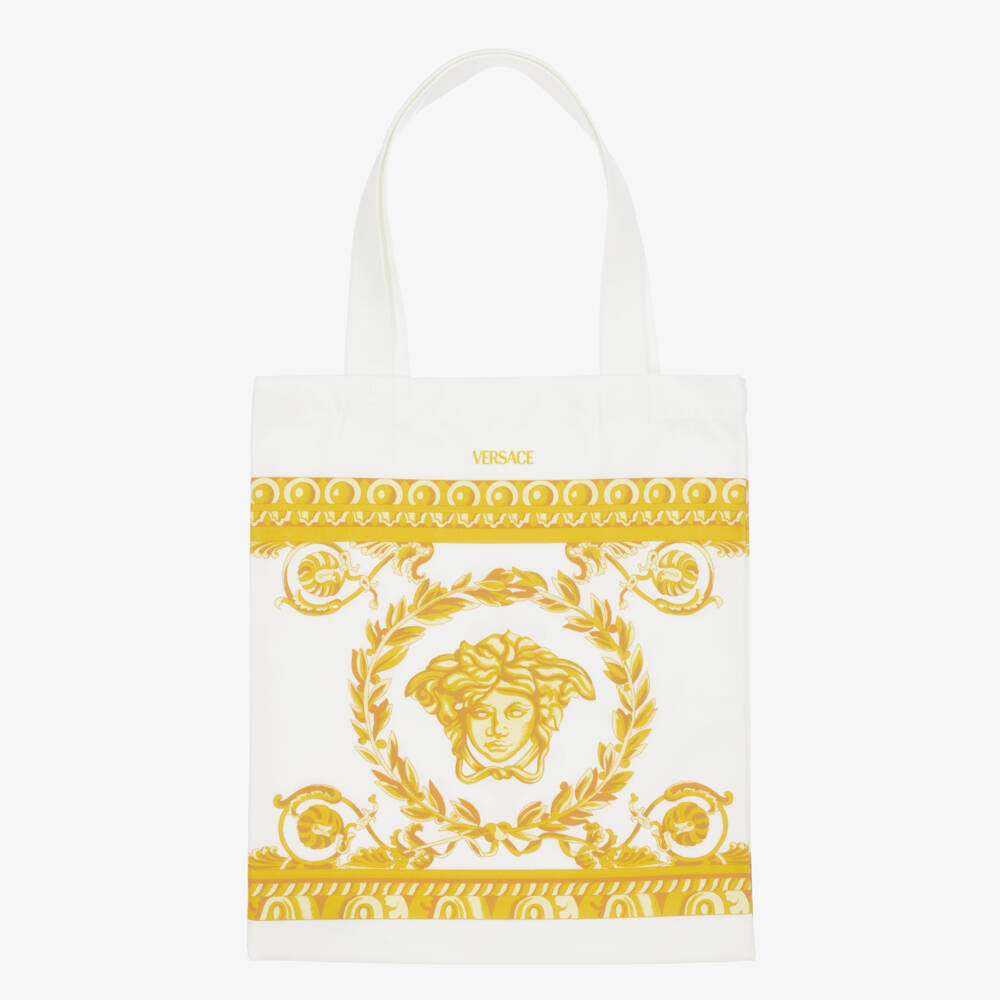 Versace-Girls' Luxurious Gold Canvas Tote | Childrensalon Outlet