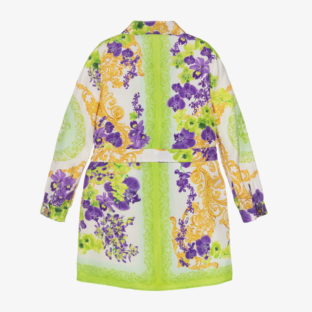 Versace-Girls Medusa Orchid Silk Dress | Childrensalon Outlet