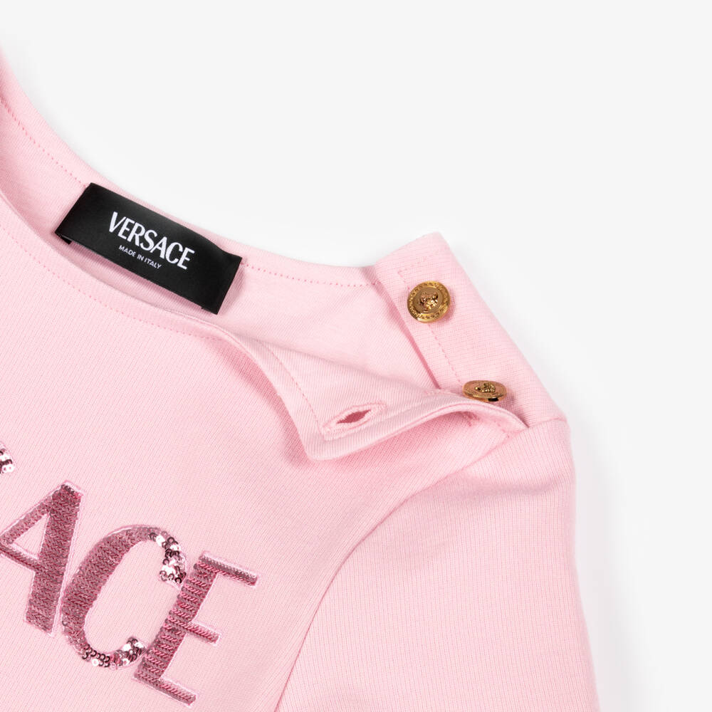 Versace-Girls Milano Knit Pink Dress | Childrensalon Outlet