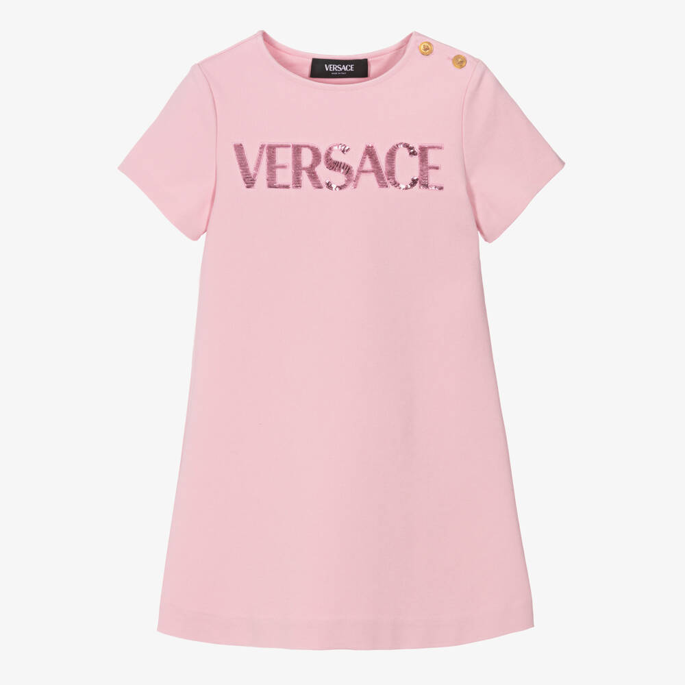 Versace-Girls Milano Knit Pink Dress | Childrensalon Outlet