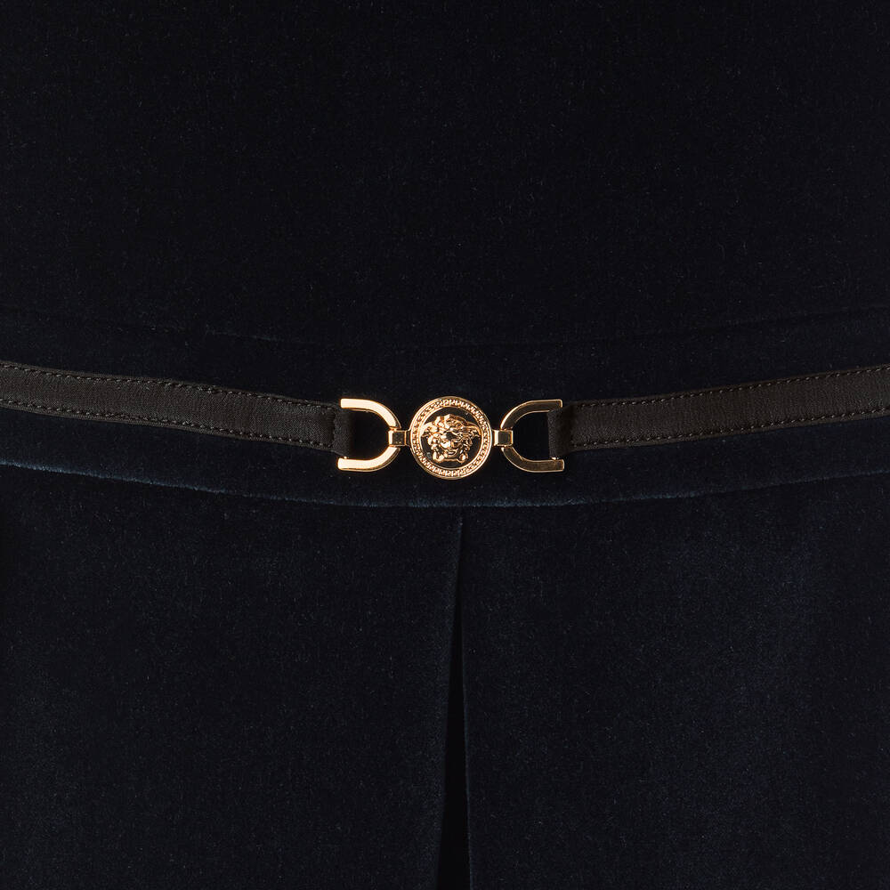 Versace-فستان مخمل لون كحلي | Childrensalon Outlet