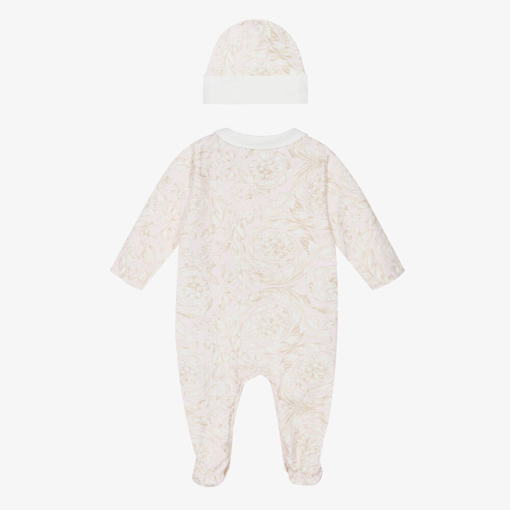 Versace-Girls Pale Pink Barocco Ensemble | Childrensalon Outlet