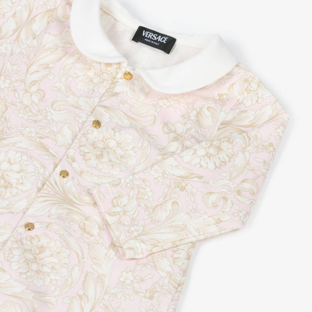 Versace-Girls Pale Pink Barocco Ensemble | Childrensalon Outlet