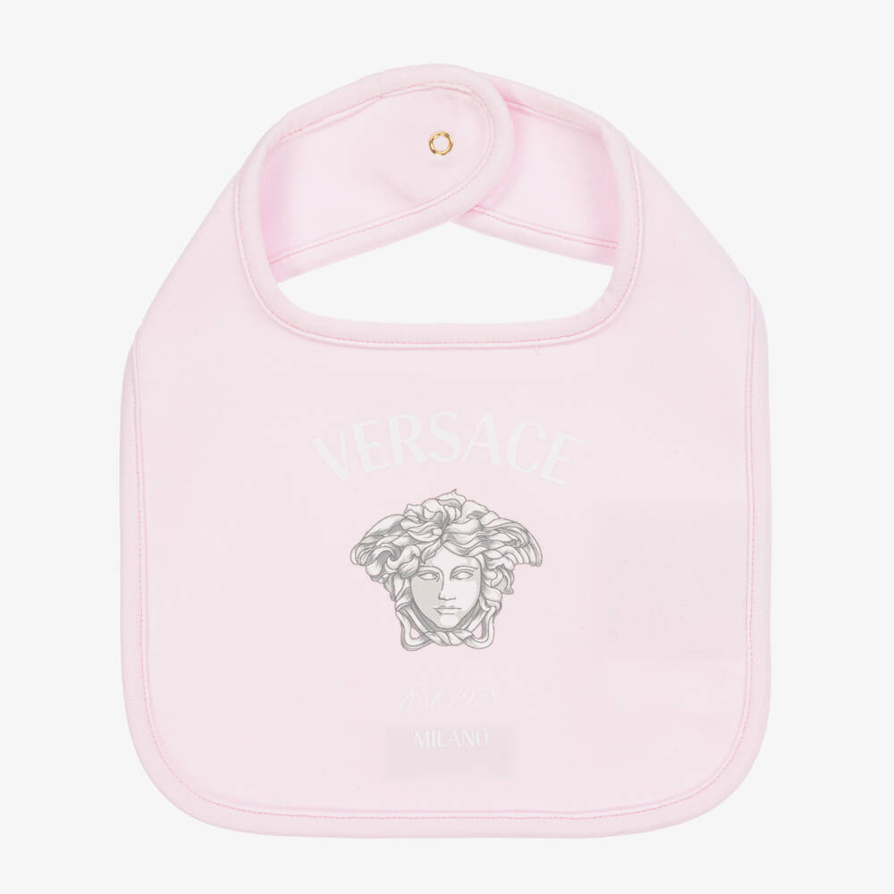 Versace-Girls Pale Pink Jersey Bib | Childrensalon Outlet