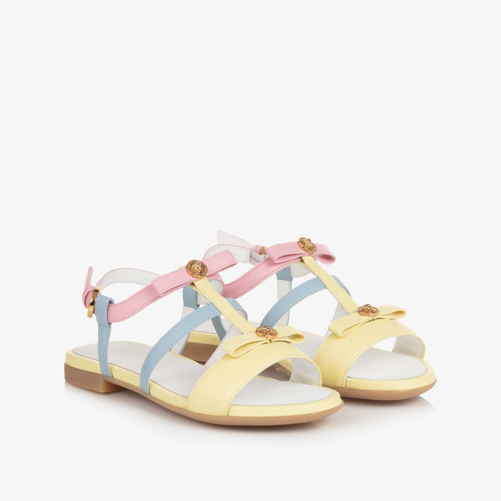 Versace-Girls Pastel Leather Summer Sandals | Childrensalon Outlet