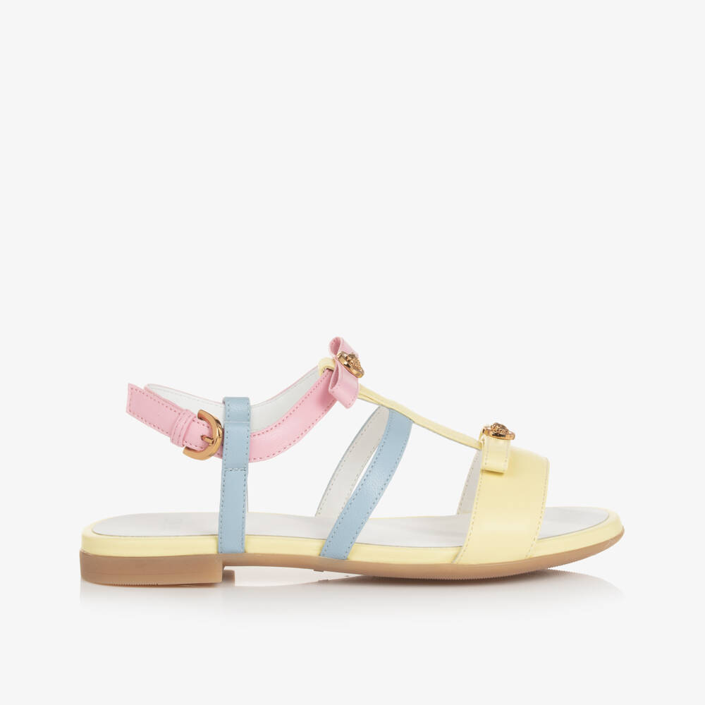 Versace-Летние кожаные сандалии пастельных тонов для девочек | Childrensalon Outlet