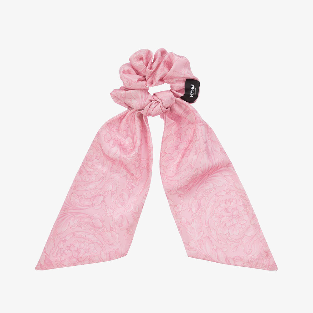 Versace - Girls Pink Barocco Print Hair Scrunchie