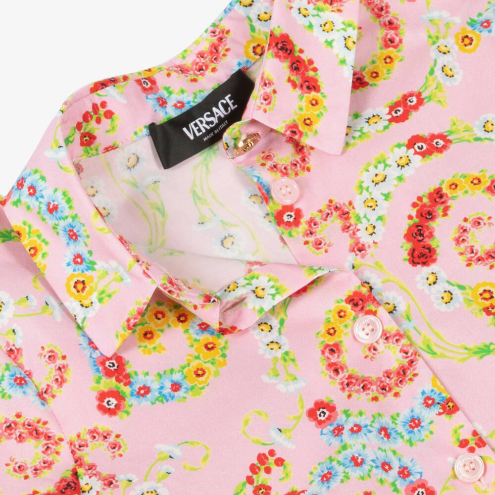 Versace-فستان باروك زهري للبنات | Childrensalon Outlet