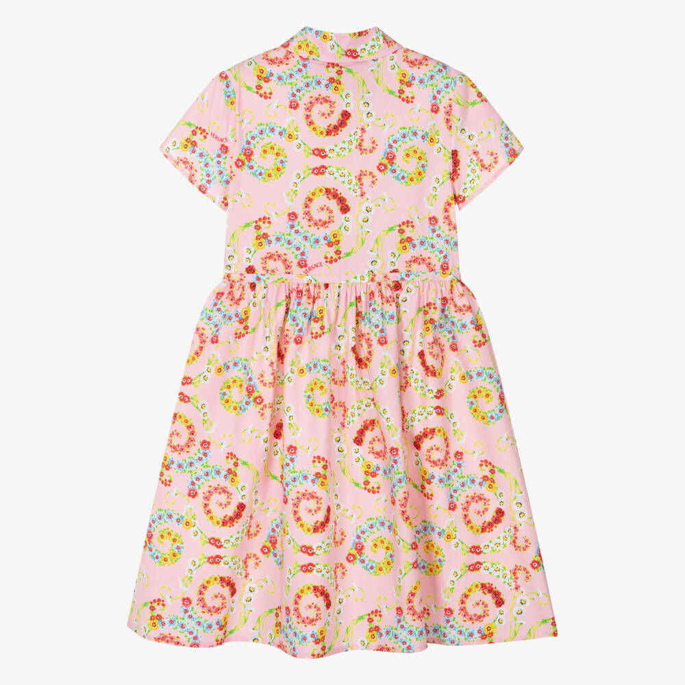Versace-فستان باروك زهري للبنات | Childrensalon Outlet