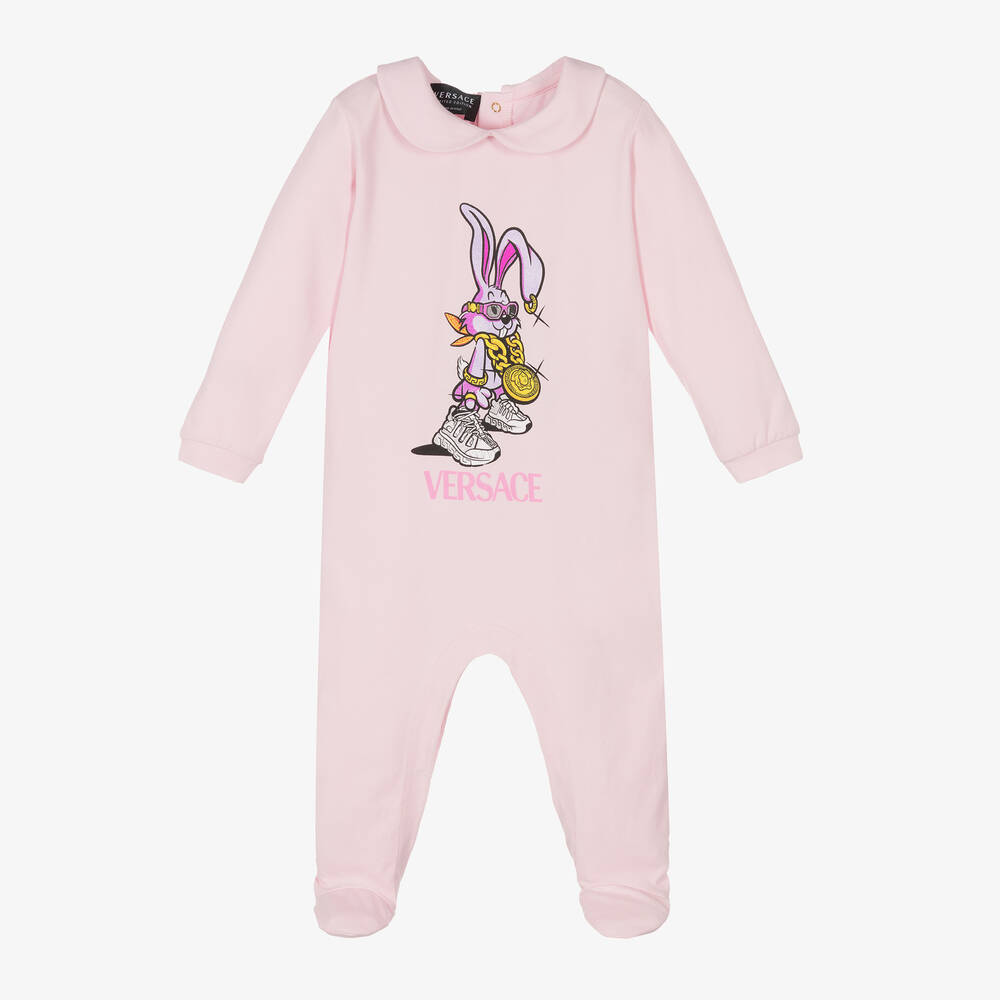 Versace - Розовый комбинезон с кроликом | Childrensalon