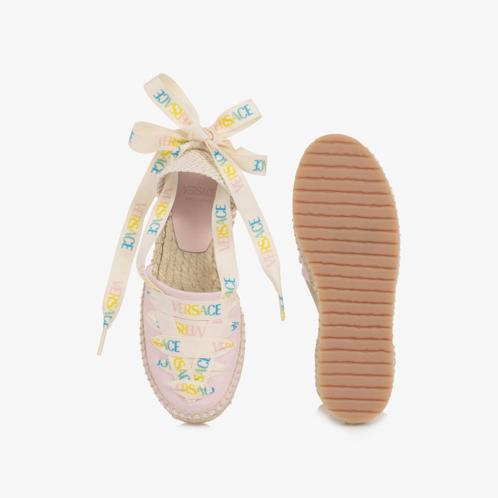 Versace-Girls Pink Canvas Espadrilles | Childrensalon Outlet