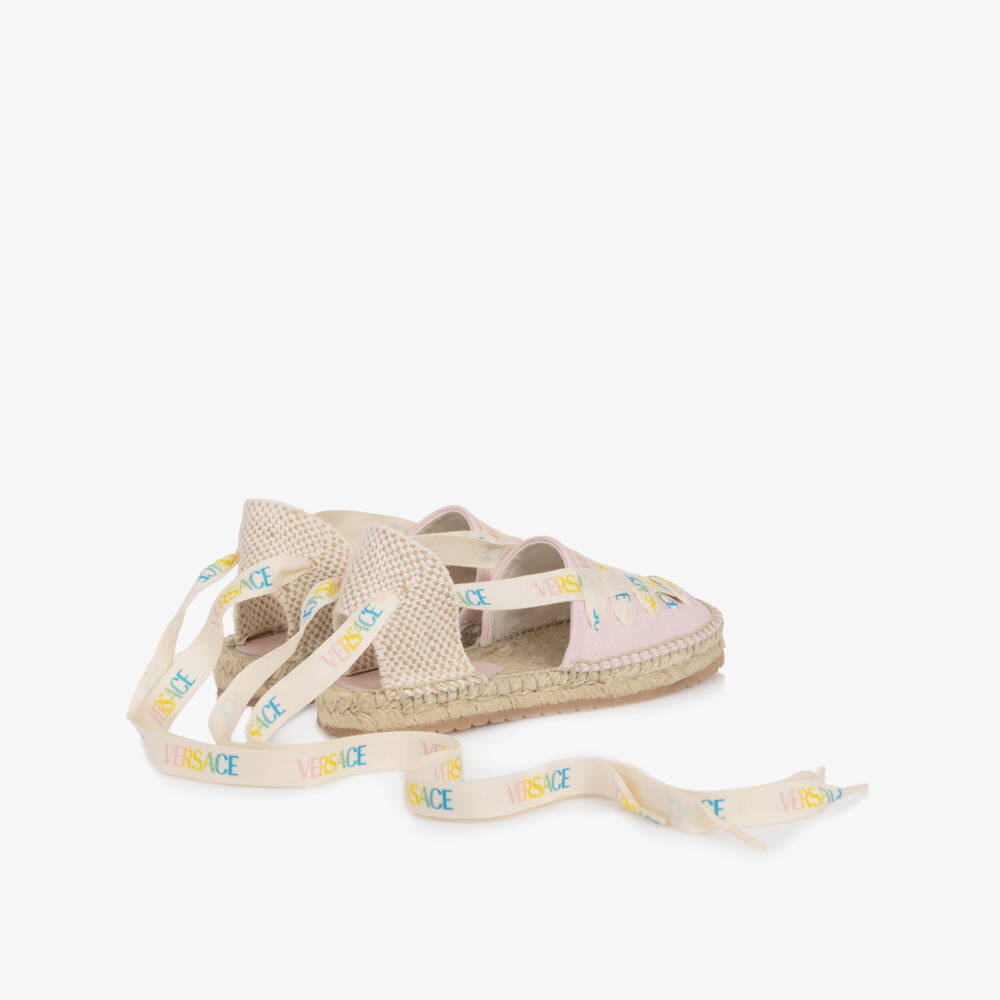 Versace-Girls Pink Canvas Espadrilles | Childrensalon Outlet