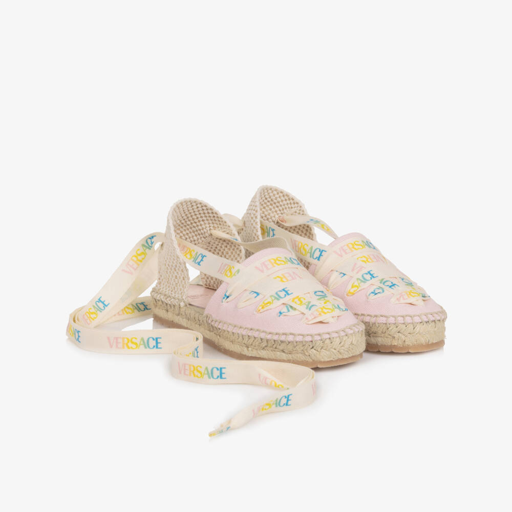 Versace-Girls Pink Canvas Espadrilles | Childrensalon Outlet
